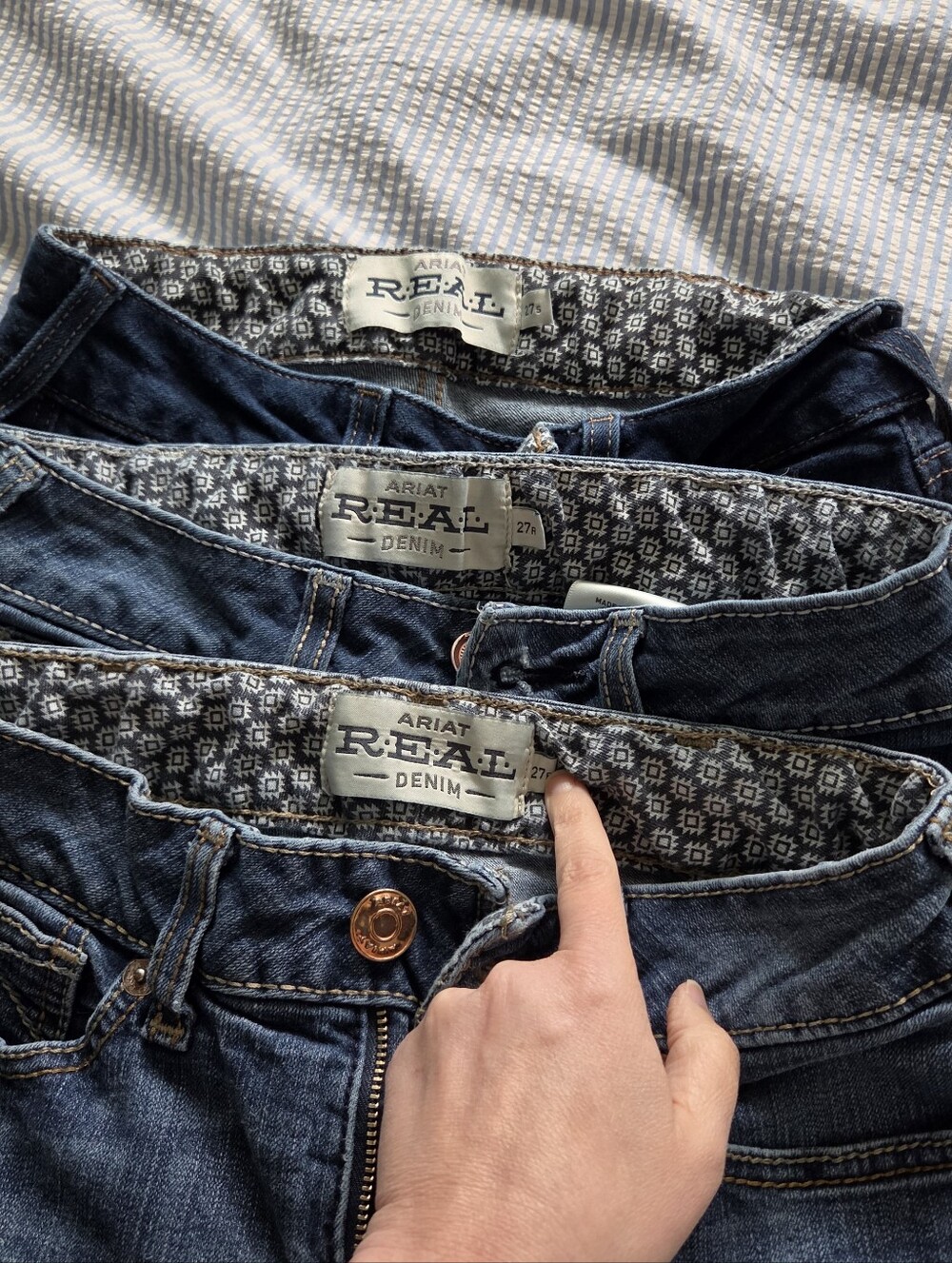 3 Pairs Ariat Women's Blue Jeans - Real Denim line
